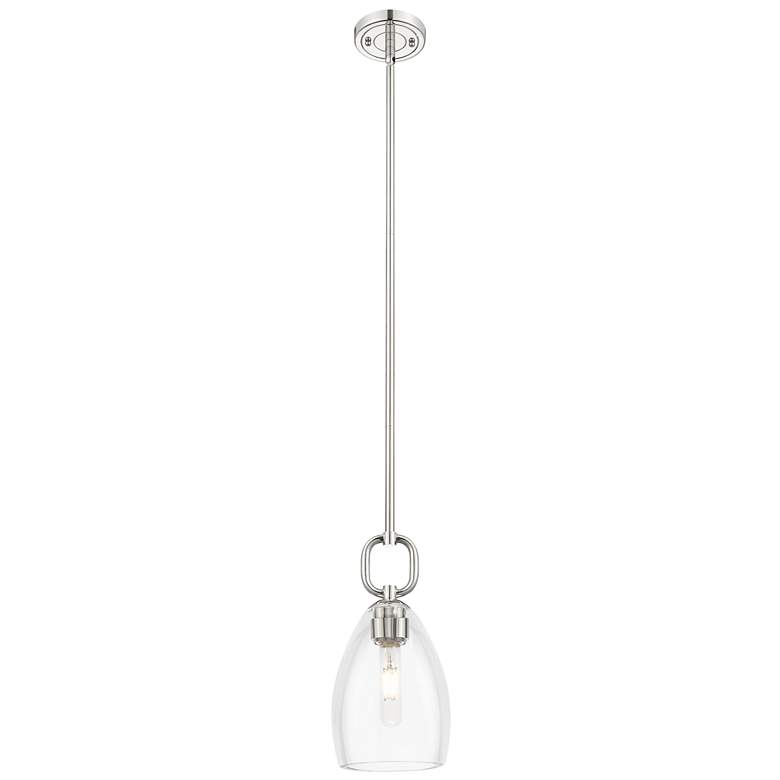 Image 1 Downtown Hudson 6"W Polished Nickel Mini Pendant w/ Clear Flute Shade
