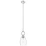 Downtown Hudson 6"W Polished Nickel Mini Pendant w/ Clear Flute Shade