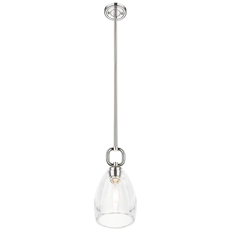 Image 2 Downtown Hudson 6"W Polished Nickel Mini Pendant w/ Clear Flute Shade more views