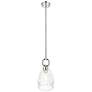 Downtown Hudson 6"W Polished Nickel Mini Pendant w/ Clear Flute Shade