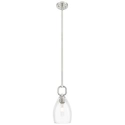 Downtown Hudson 6"W Satin Nickel Mini Pendant w/ Clear Flute Shade