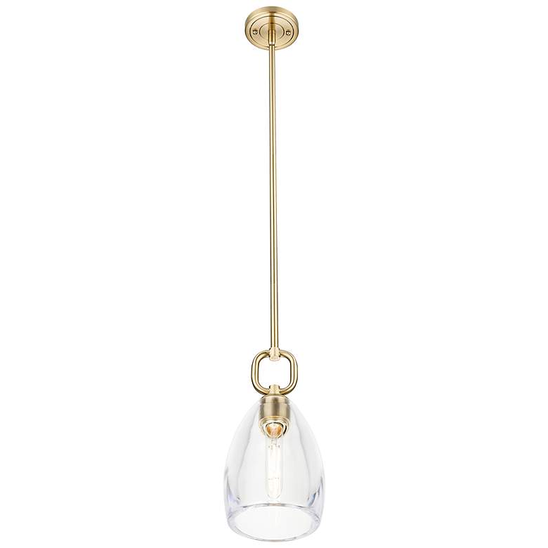 Image 2 Downtown Hudson 6"W Stem Bronze Mini Pendant w/ Clear Flute Shade more views