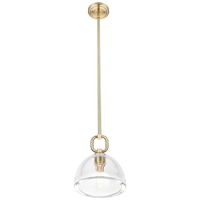 Image 3 Downtown Hudson 8"W Stem Bronze Mini Pendant w/ Clear Dome Shade more views