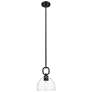 1_Downtown Hudson 8"W Stem Matte Black Mini Pendant w/ Clear Dome Shade