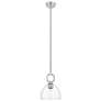 1_Downtown Hudson 8"W Stem Satin Nickel Mini Pendant w/ Clear Dome Shade