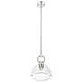 2_Downtown Hudson 8"W Stem Satin Nickel Mini Pendant w/ Clear Dome Shade more views