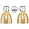 Downtown Lawton Bell 16"W 2 Light Nickel Vanity Light w/ Mercury Shade