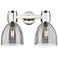 Downtown Lawton Bell 16"W Nickel Vanity Light w/ Light Smoke Shade
