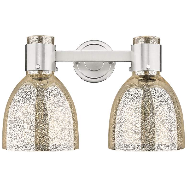 Image 2 Downtown Lawton Bell 16"W Satin Nickel Vanity Light w/ Mercury Shade more views