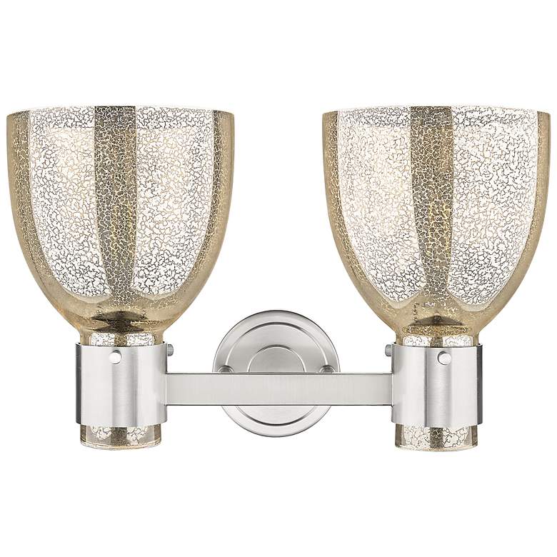Image 4 Downtown Lawton Bell 16"W Satin Nickel Vanity Light w/ Mercury Shade more views