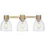 Downtown Lawton Bell 24"W 3 Light Brass Vanity Light w/ Clear Shade