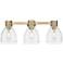 Downtown Lawton Bell 24"W 3 Light Brass Vanity Light w/ Clear Shade
