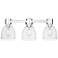 Downtown Lawton Bell 24"W 3 Light Nickel Vanity Light w/ Clear Shade