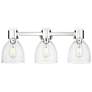 1_Downtown Lawton Bell 24"W 3 Light Nickel Vanity Light w/ Seedy Shade