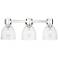 Downtown Lawton Bell 24"W 3 Light Nickel Vanity Light w/ Seedy Shade
