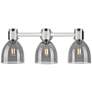 Downtown Lawton Bell 24"W Nickel Vanity Light w/ Light Smoke Shade