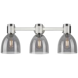 Downtown Lawton Bell 24"W Nickel Vanity Light w/ Light Smoke Shade