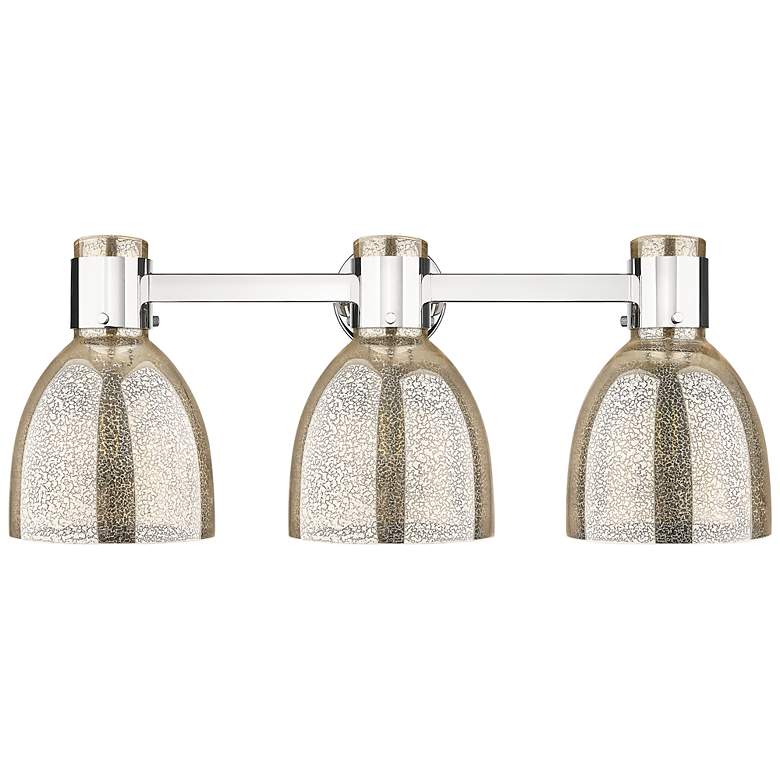 Image 2 Downtown Lawton Bell 24"W Nickel Vanity Light w/ Mercury Shade more views