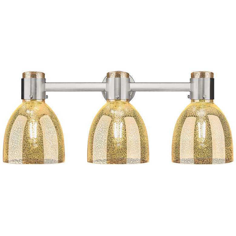 Image 1 Downtown Lawton Bell 24"W Satin Nickel Vanity Light w/ Mercury Shade