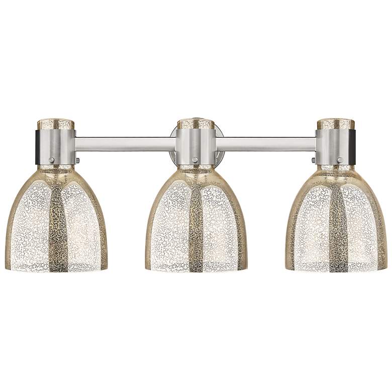 Image 2 Downtown Lawton Bell 24"W Satin Nickel Vanity Light w/ Mercury Shade more views
