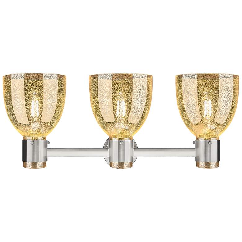 Image 3 Downtown Lawton Bell 24"W Satin Nickel Vanity Light w/ Mercury Shade more views