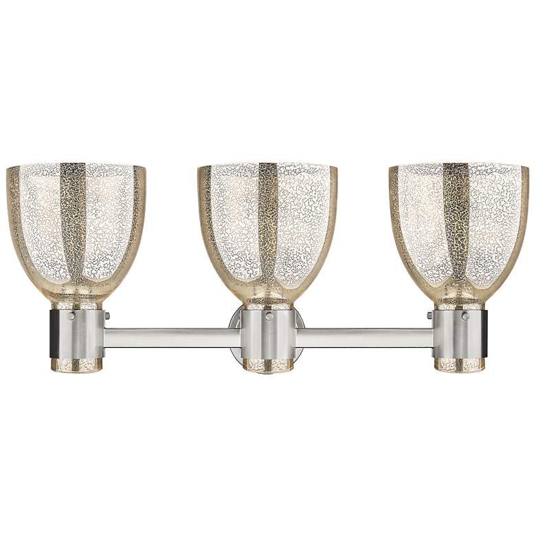 Image 4 Downtown Lawton Bell 24"W Satin Nickel Vanity Light w/ Mercury Shade more views