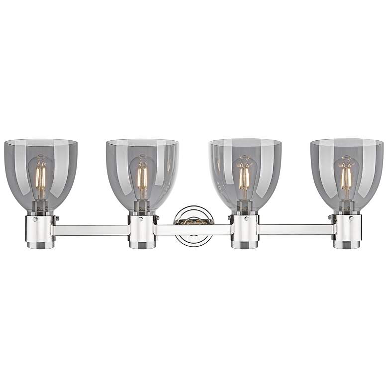 Image 2 Downtown Lawton Bell 34"W Nickel Vanity Light w/ Light Smoke Shade more views