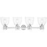 2_Downtown Lawton Bell 34"W Satin Nickel Vanity Light w/ Clear Shade more views