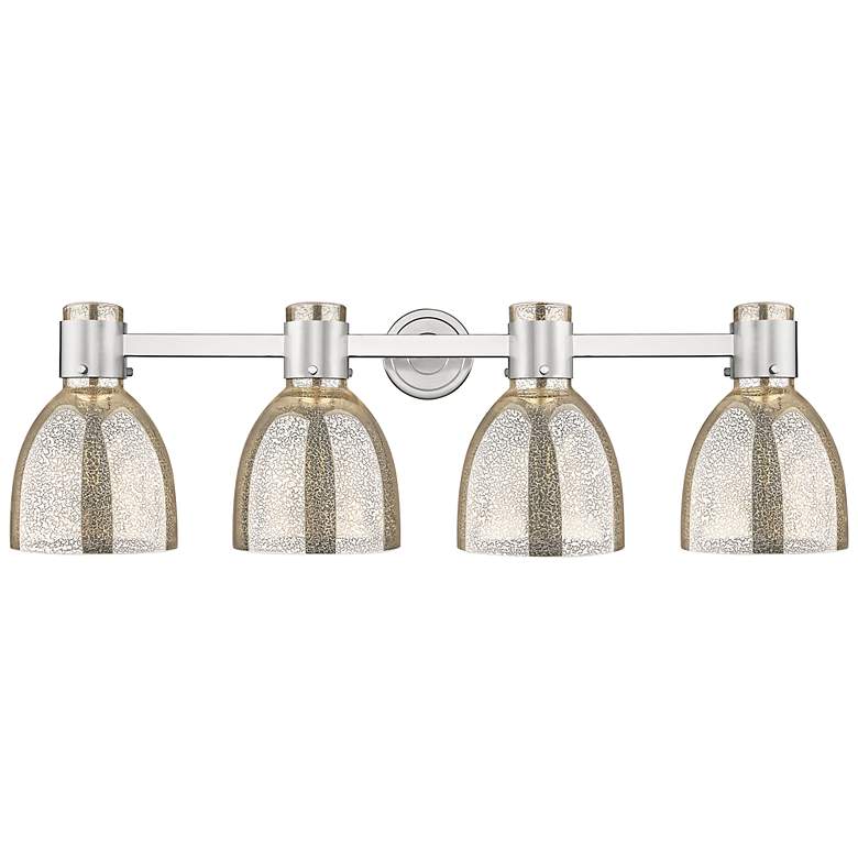 Image 2 Downtown Lawton Bell 34"W Satin Nickel Vanity Light w/ Mercury Shade more views