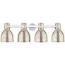 2_Downtown Lawton Bell 34"W Satin Nickel Vanity Light w/ Mercury Shade more views