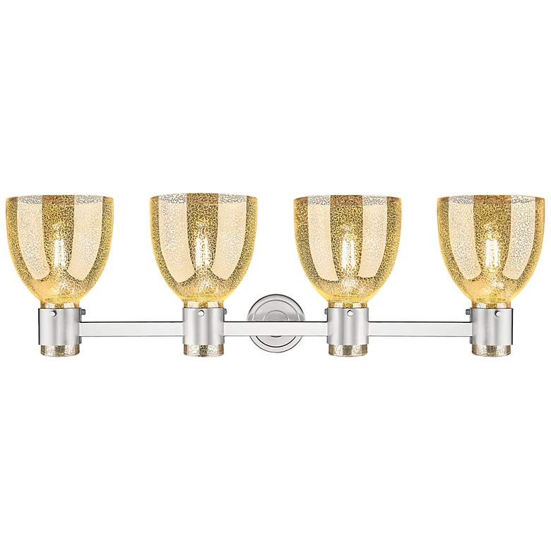 Image 3 Downtown Lawton Bell 34"W Satin Nickel Vanity Light w/ Mercury Shade more views