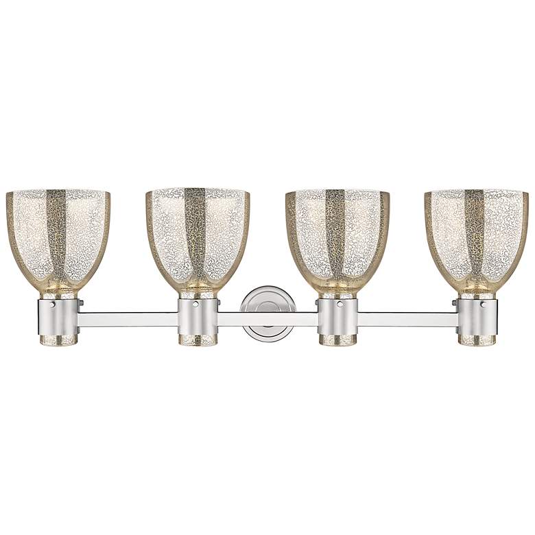 Image 4 Downtown Lawton Bell 34"W Satin Nickel Vanity Light w/ Mercury Shade more views