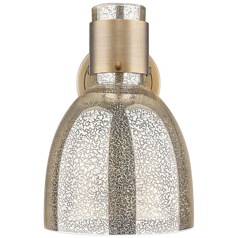 Image 4 Downtown Lawton Bell 9 "H Brushed Brass Wall Sconce w/ Mercury Shade more views