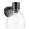 Downtown Lawton Bell 9 "H Matte Black Wall Sconce w/ Clear Shade