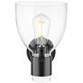 4_Downtown Lawton Bell 9 "H Matte Black Wall Sconce w/ Clear Shade more views