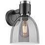 1_Downtown Lawton Bell 9 "H Matte Black Wall Sconce w/ Light Smoke Shade