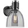 Downtown Lawton Bell 9 "H Matte Black Wall Sconce w/ Light Smoke Shade
