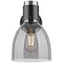 2_Downtown Lawton Bell 9 "H Matte Black Wall Sconce w/ Light Smoke Shade more views