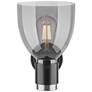 4_Downtown Lawton Bell 9 "H Matte Black Wall Sconce w/ Light Smoke Shade more views
