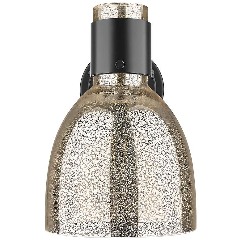 Image 4 Downtown Lawton Bell 9 "H Matte Black Wall Sconce w/ Mercury Shade more views