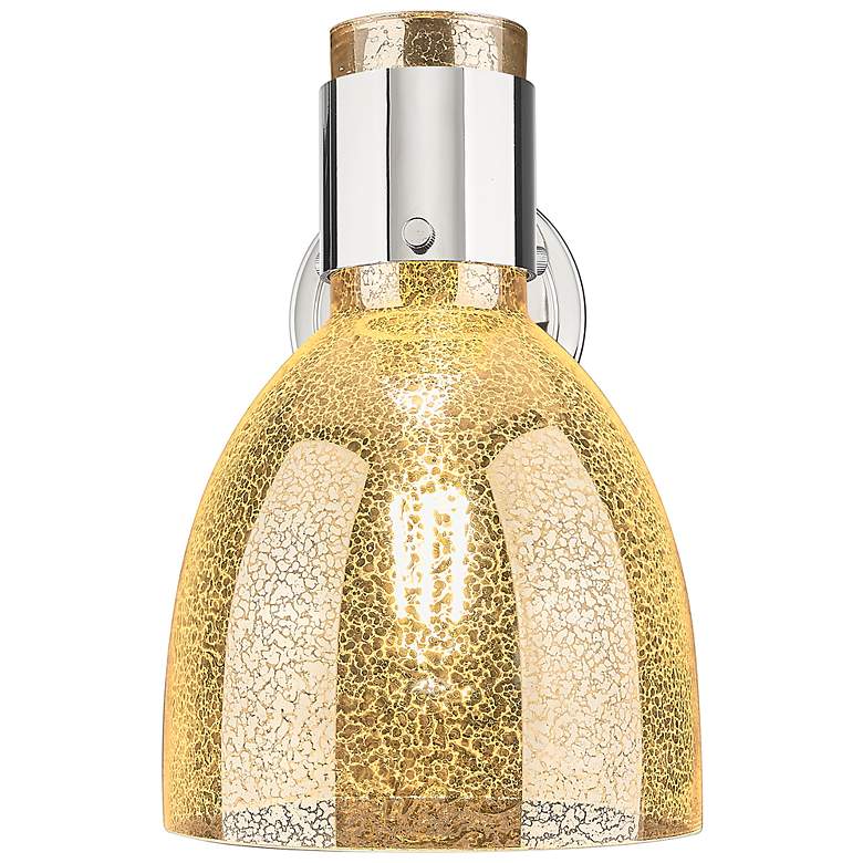 Image 2 Downtown Lawton Bell 9 "H Polished Nickel Wall Sconce w/ Mercury Shade more views