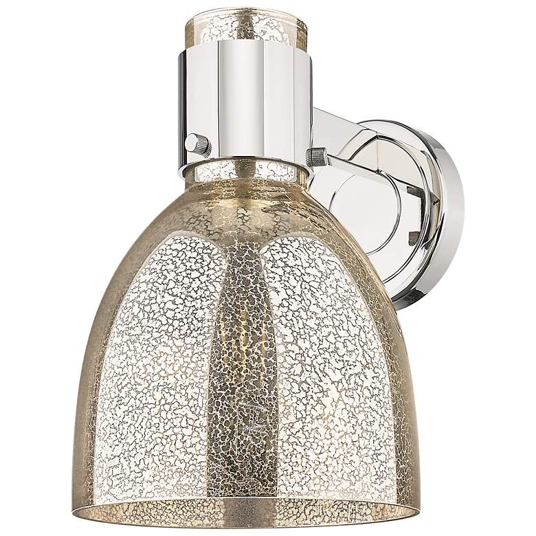 Image 3 Downtown Lawton Bell 9 "H Polished Nickel Wall Sconce w/ Mercury Shade more views