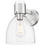1_Downtown Lawton Bell 9 "H Satin Nickel Wall Sconce w/ Clear Shade