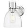 Downtown Lawton Bell 9 "H Satin Nickel Wall Sconce w/ Clear Shade