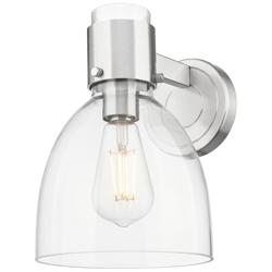 Downtown Lawton Bell 9 "H Satin Nickel Wall Sconce w/ Clear Shade