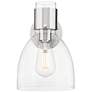 2_Downtown Lawton Bell 9 "H Satin Nickel Wall Sconce w/ Clear Shade more views