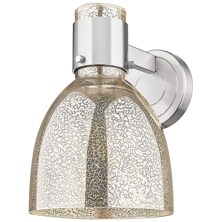 Image 3 Downtown Lawton Bell 9 "H Satin Nickel Wall Sconce w/ Mercury Shade more views
