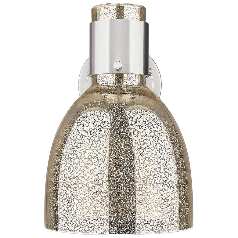 Image 4 Downtown Lawton Bell 9 "H Satin Nickel Wall Sconce w/ Mercury Shade more views