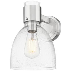 Downtown Lawton Bell 9 "H Satin Nickel Wall Sconce w/ Seedy Shade