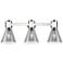 Downtown Lawton Cone 24"W Nickel Vanity Light w/ Light Smoke Shade